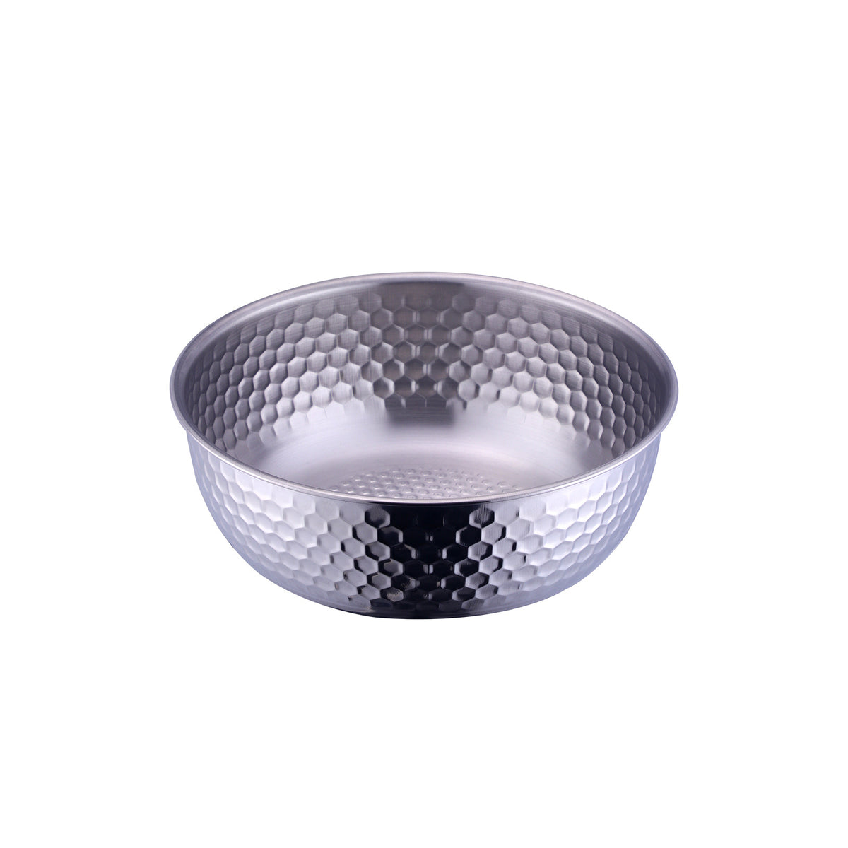 Silver Hammered Stainless Steel Bowl