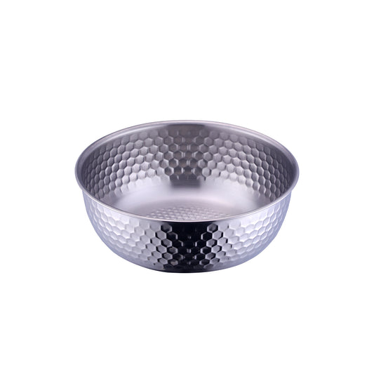 Silver Hammered Stainless Steel Bowl